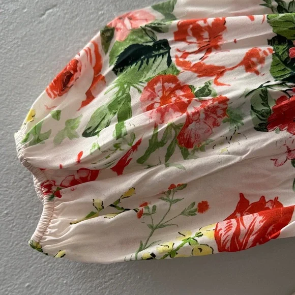 Zara Floral Long Sleeve Dress - Red and Green - Picture 4 of 7